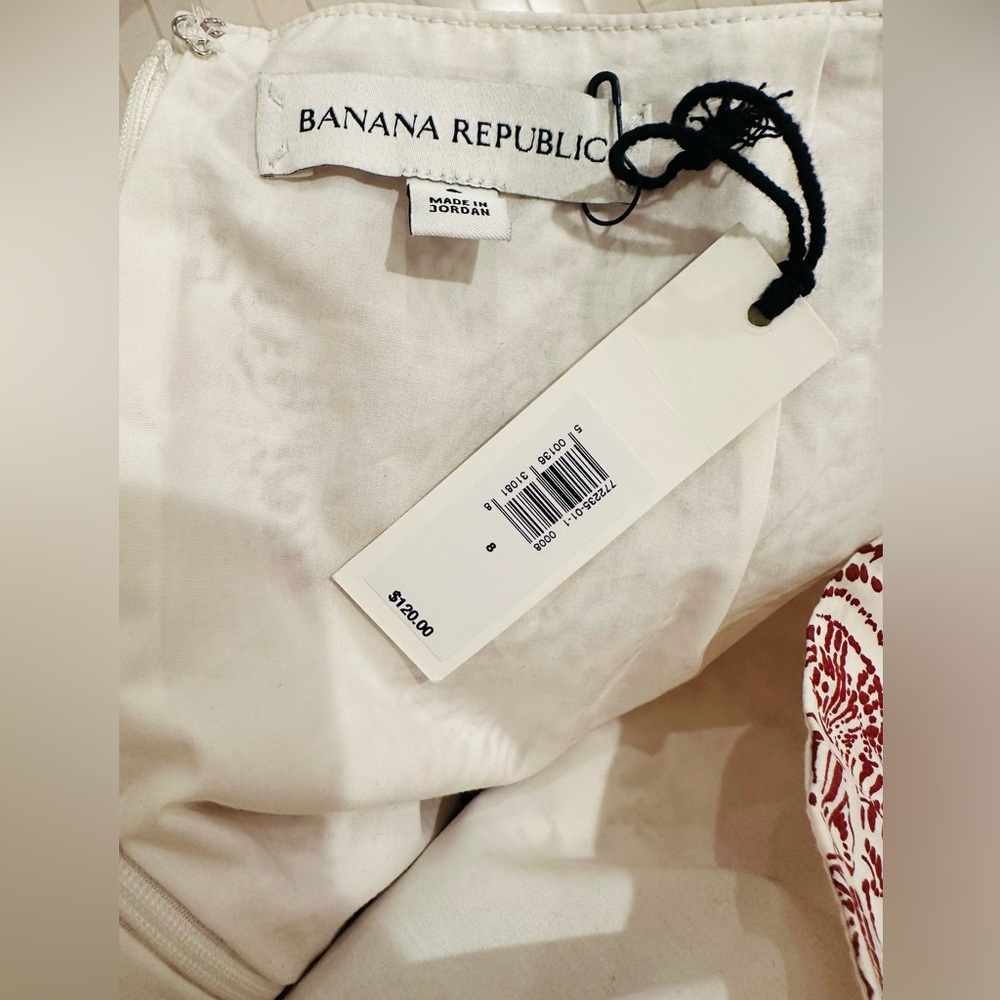 Banana Republic Pink and White Printed Tiered Midi Skirt - Picture 7 of 7